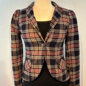 Anthropologie Autre Filles plaid single button blazer size small